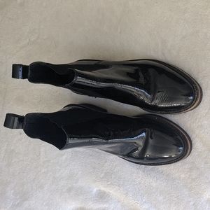 Free People | Black Patent Leather Ankle Boots